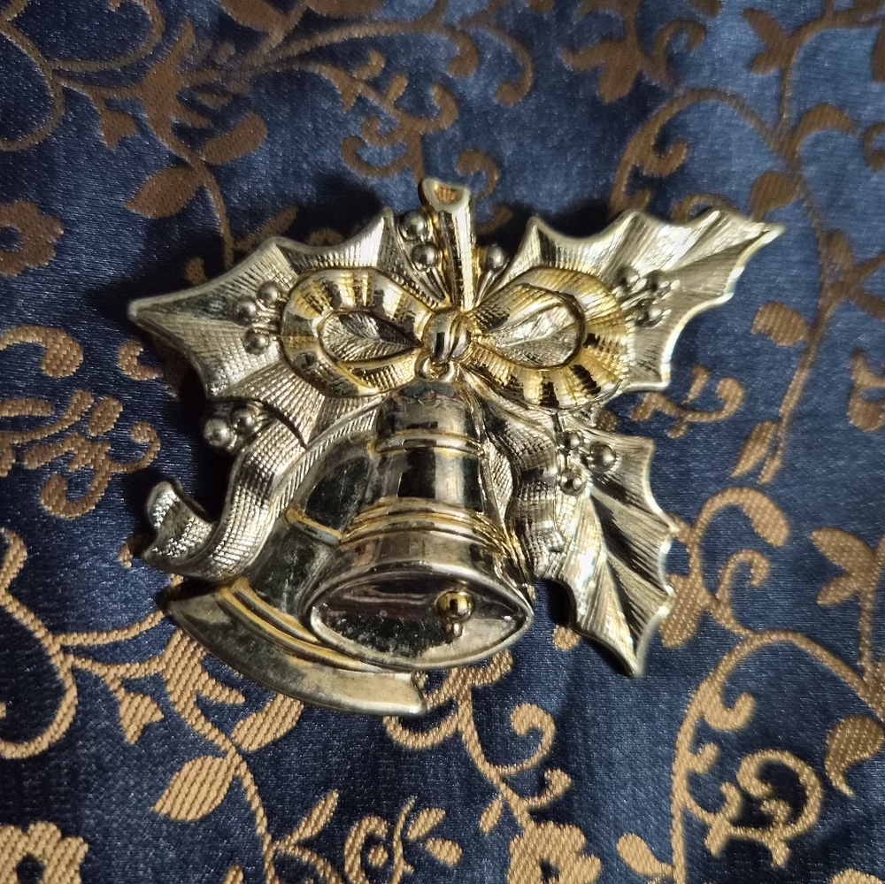 Festive Silver and Gold Bell Ornament